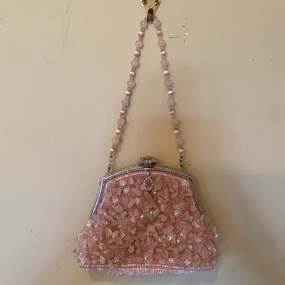 Larisa Barrera Pink Crystal Evening Bag